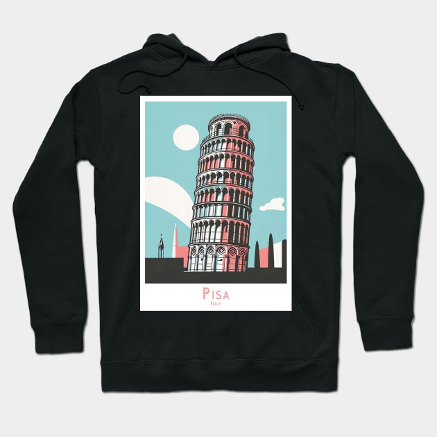 Italy Leaning Tower of Pisa Artwork Hoodie by POD24